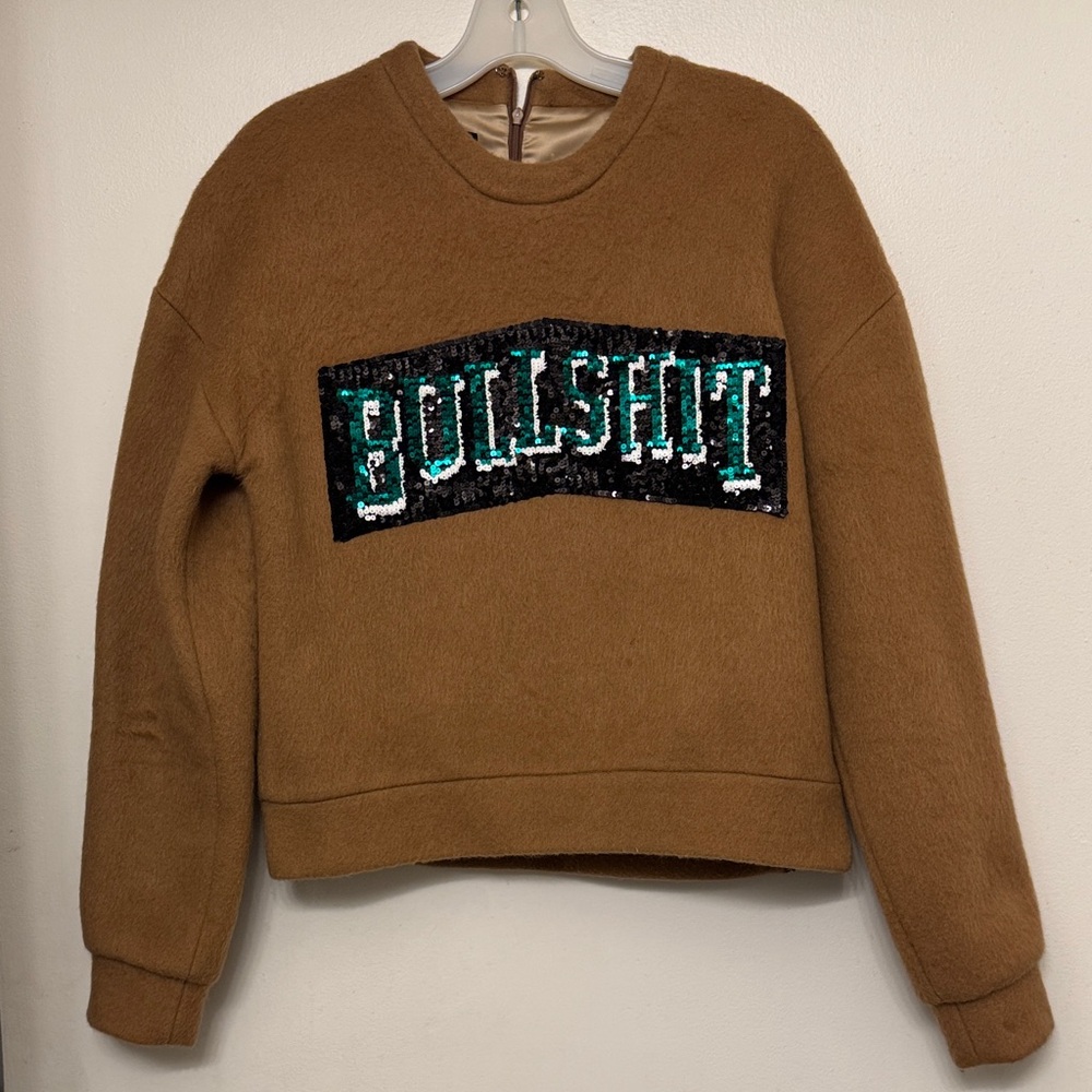 Brown Sweatshirt with Sequin Design